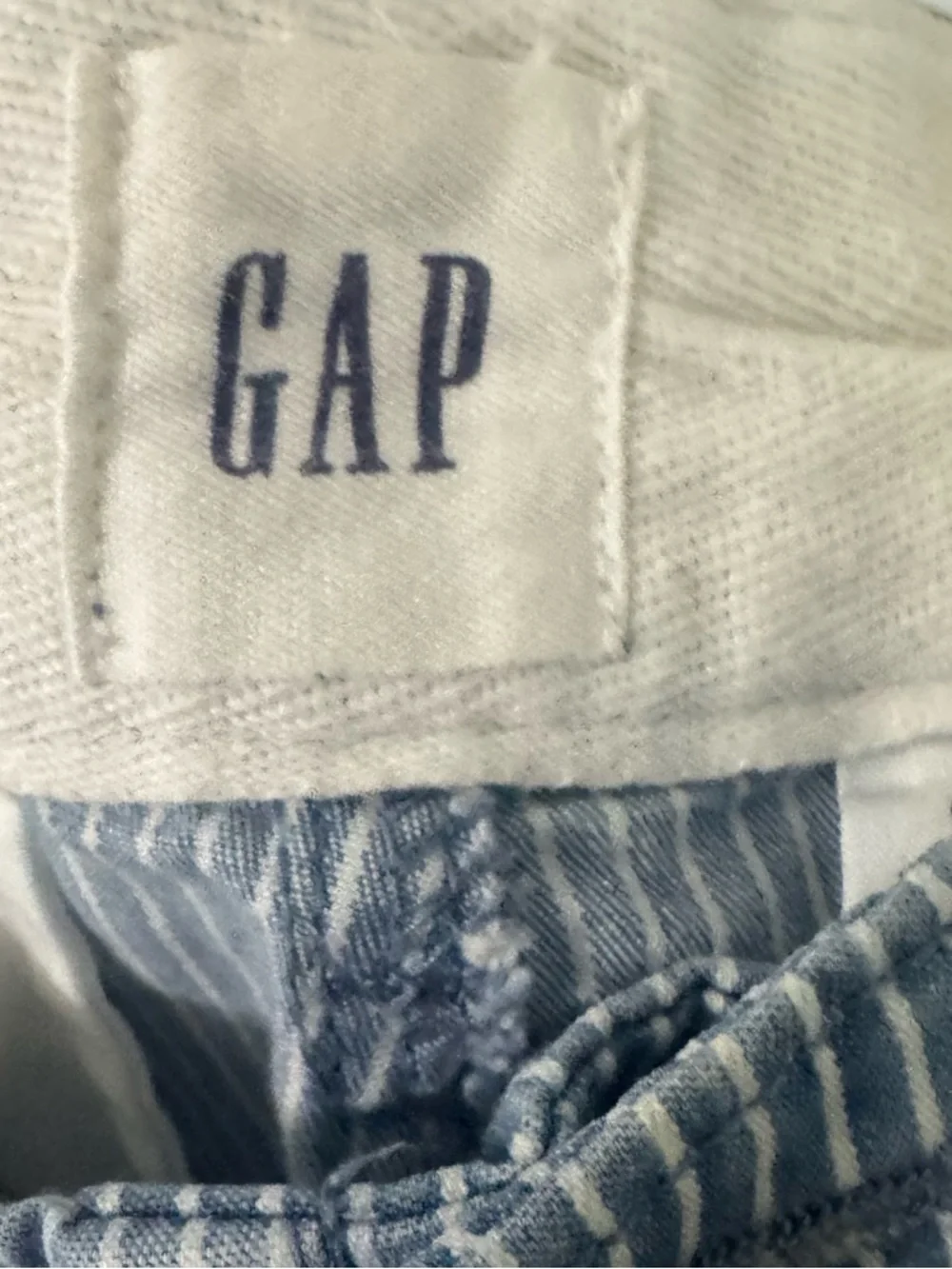 GAP Blue Pinstripe Straight‑Leg Cotton Pants · Size 8 · Patch Pocket Casual - Picture 4 of 4